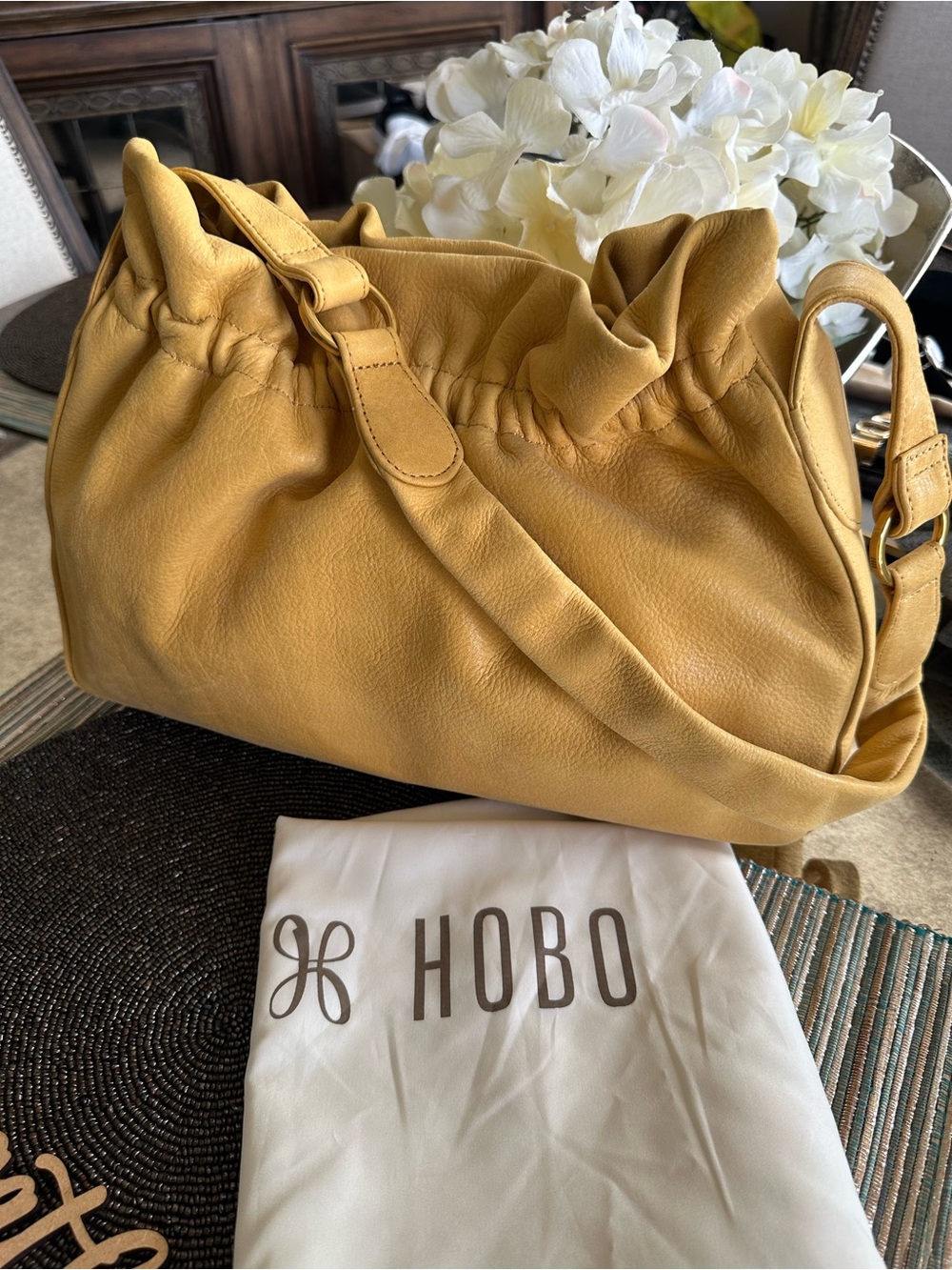 HOBO Mustard Yellow Gathered Shoulder Bag - Picture 3 of 16